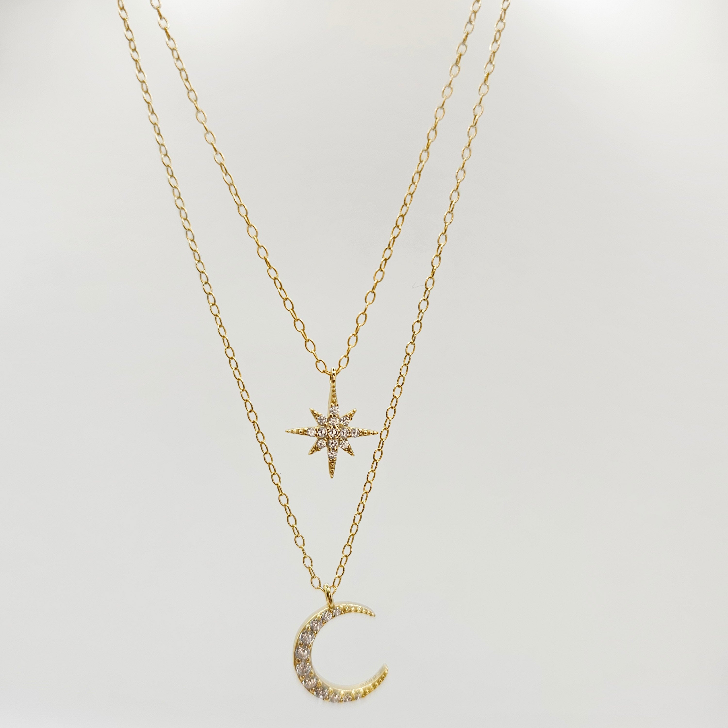 Star & Moon Gold Necklace