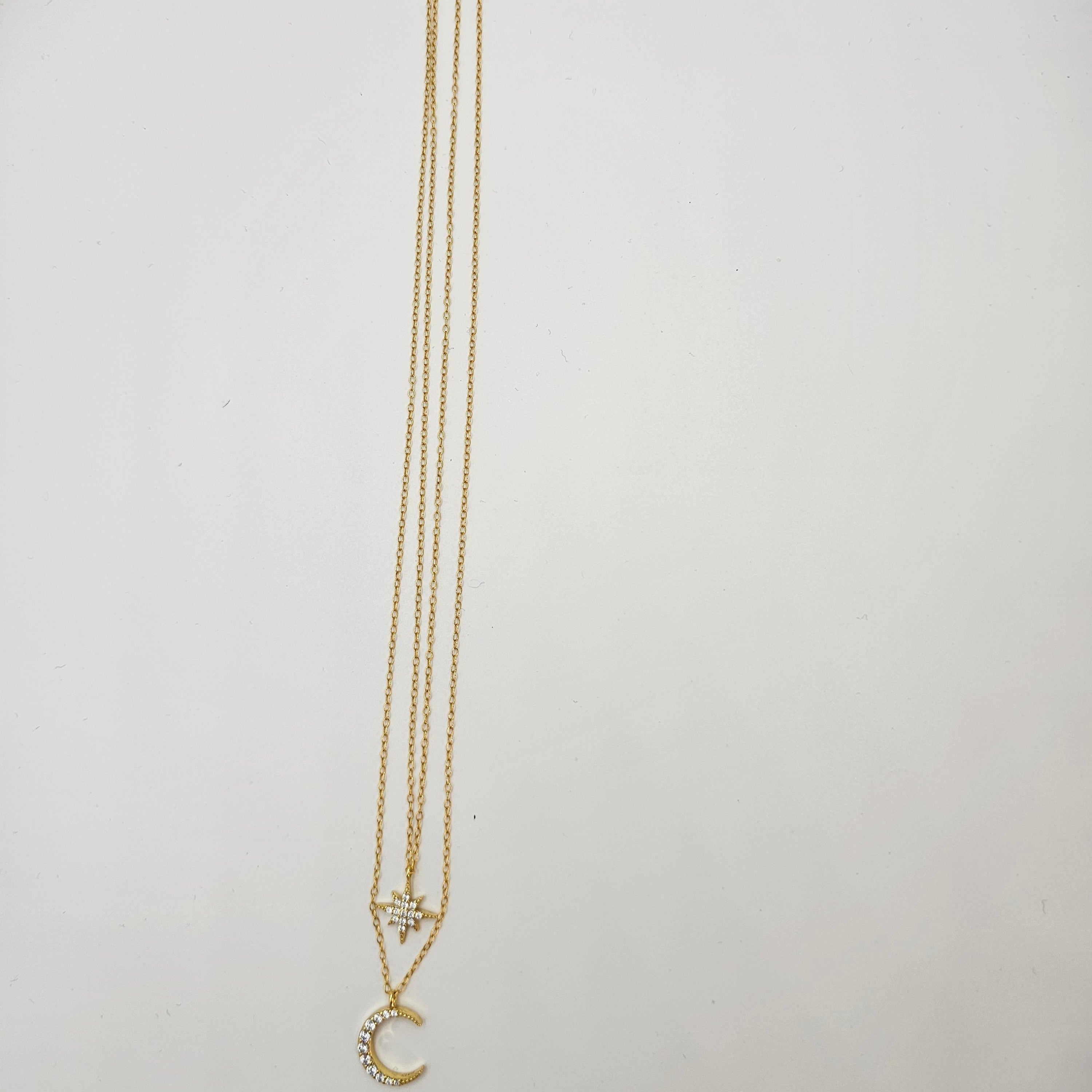 Star & Moon Gold Necklace