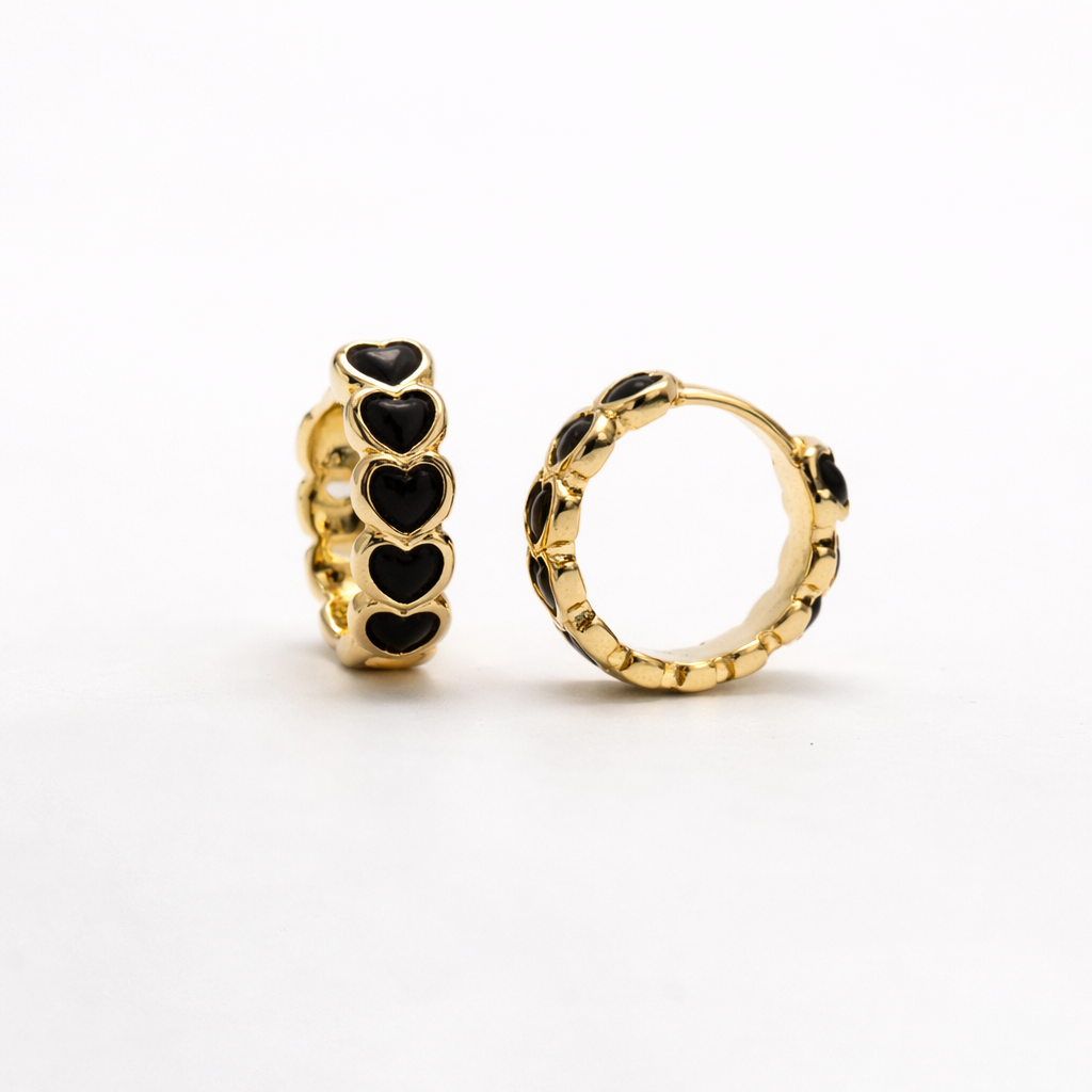 Gold Heart Hoop Earrings